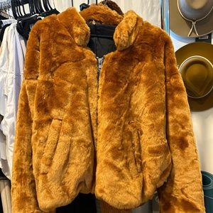 NWT Free People Faux Fur Bomber